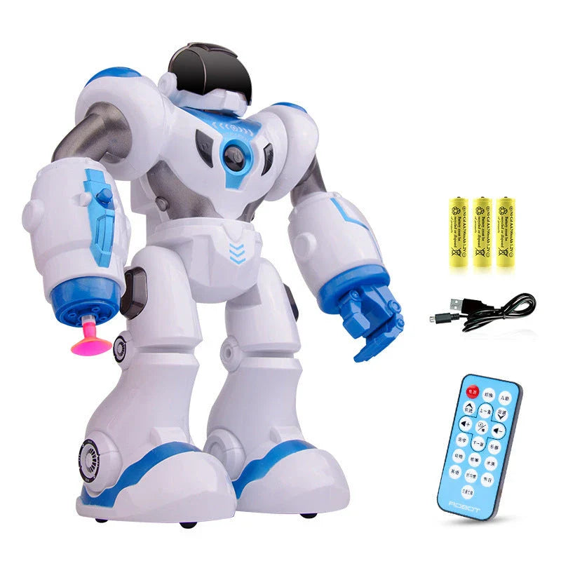 Remote control dancing robot toy with gesture controls, autonomous navigation, and customizable dance routines