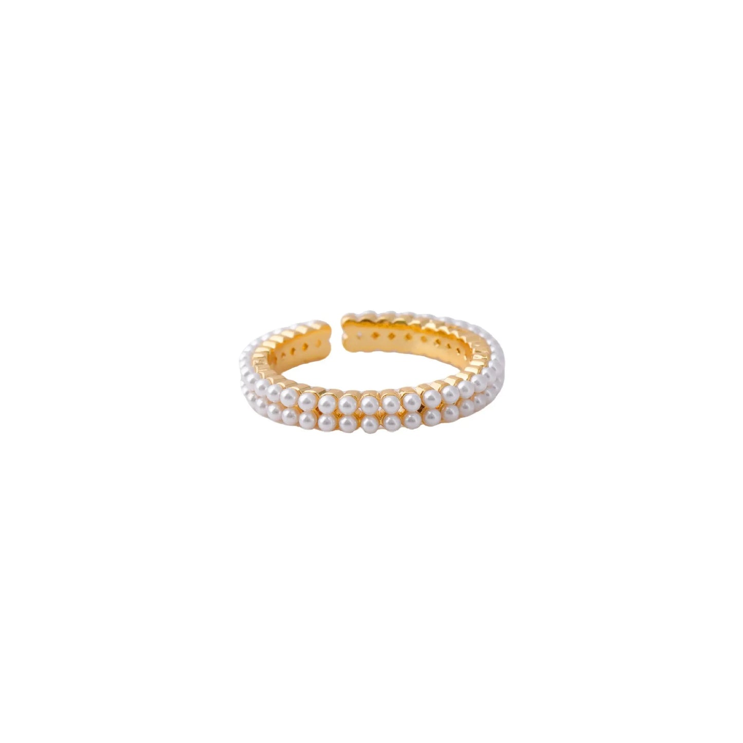 Geometric gold electroplated copper open ring with sweet temperament style for women