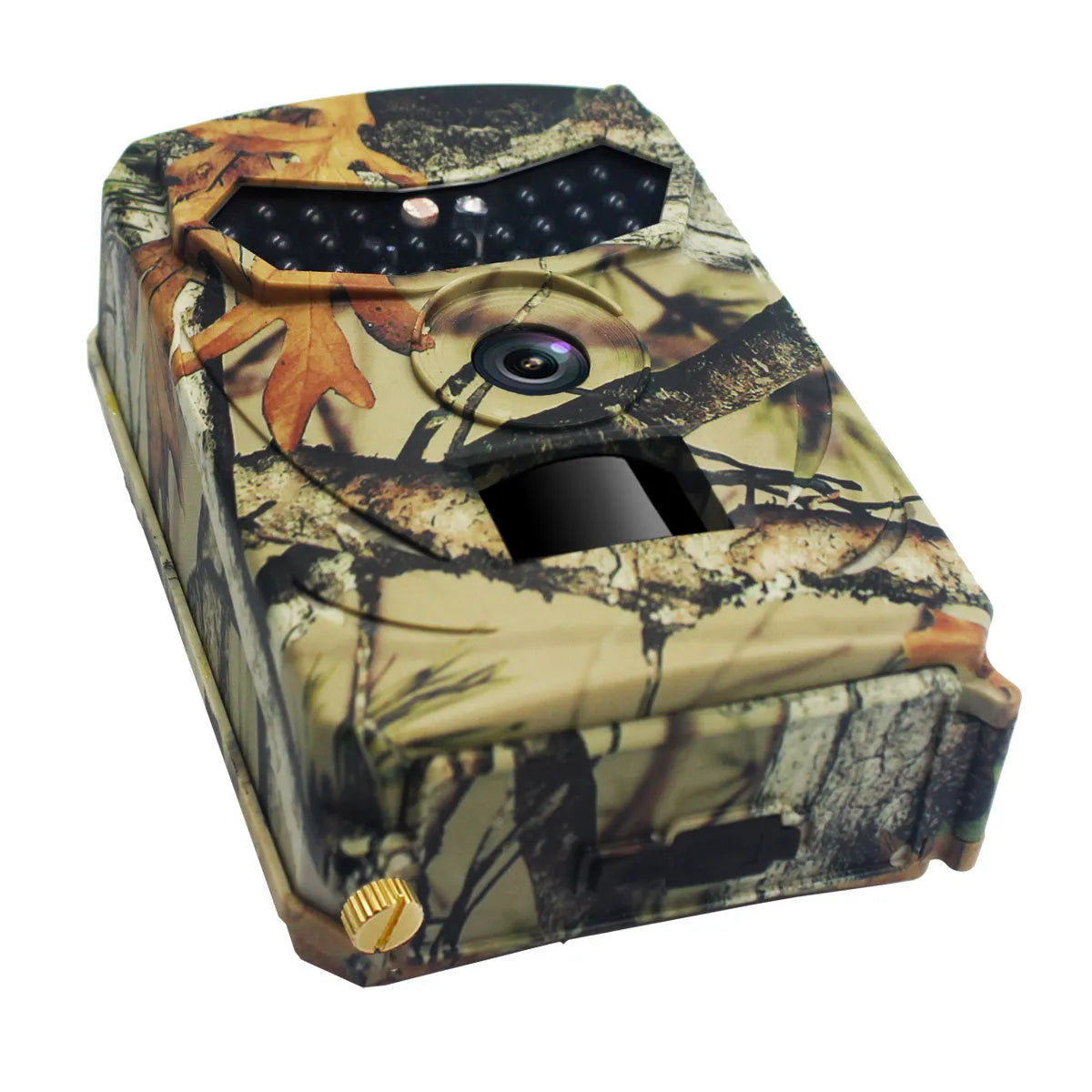 Yellow brown 16MP hunting game camera with infrared night vision and outdoor waterproof rating