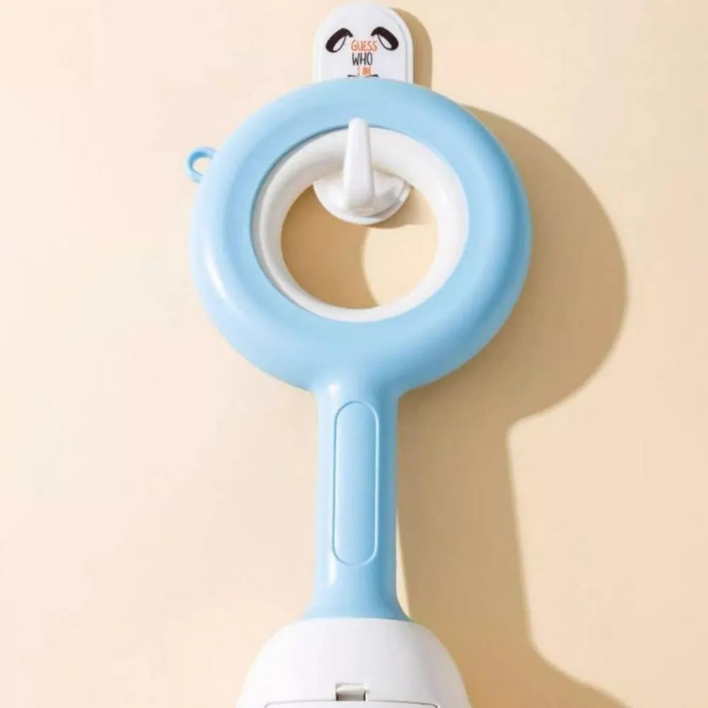 White blue dog pooper scooper with cloud-shaped jaw and ABS plastic construction