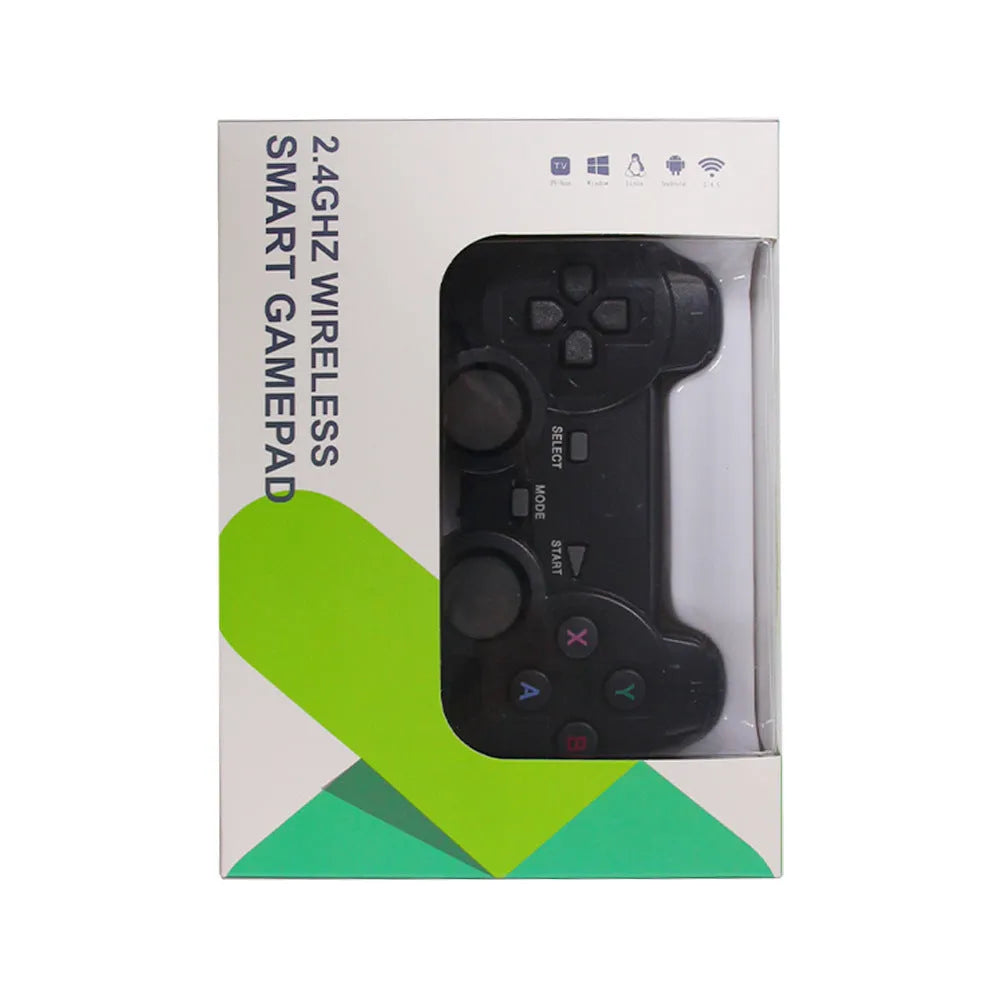 Classic Black 2.4GHz wireless gamepad with USB receiver for PC and Android TV