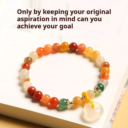 Handmade natural gemstone bracelet with safety buckle and peace clasp beads in Chinese style
