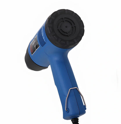 Industrial heat gun with temperature dial showing 300-500°C range and dual air flow settings