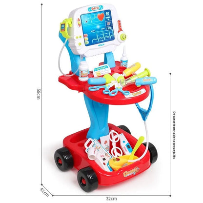 Pink children's simulation medicine box toy with ECG monitor and plastic construction, 1.4kg