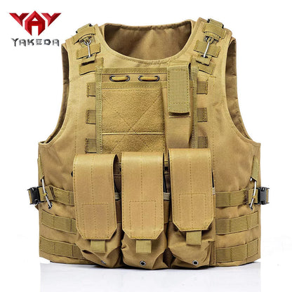 Military Fan Tactical Vest in black or mud for outdoor training and activities