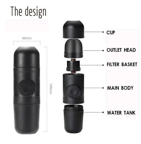 Compact Portable Manual Espresso Coffee Maker - Durable, Portable Coffee Brewer for Barista-Quality Drinks Anywhere