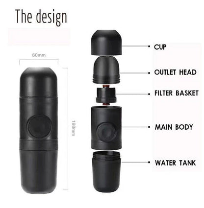 Compact Portable Manual Espresso Coffee Maker - Durable, Portable Coffee Brewer for Barista-Quality Drinks Anywhere