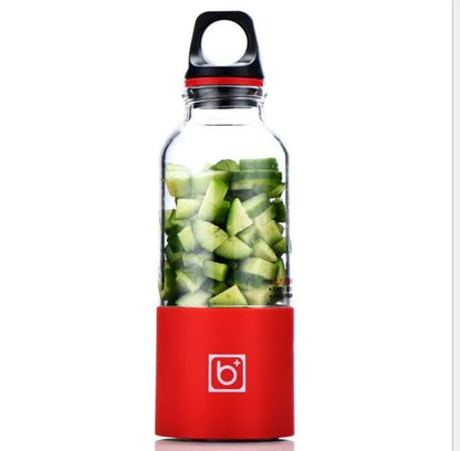Bingo portable electric juice cup in blue, a 500ml USB rechargeable mini blender with a clear food-grade PC cup and stainless steel blade.