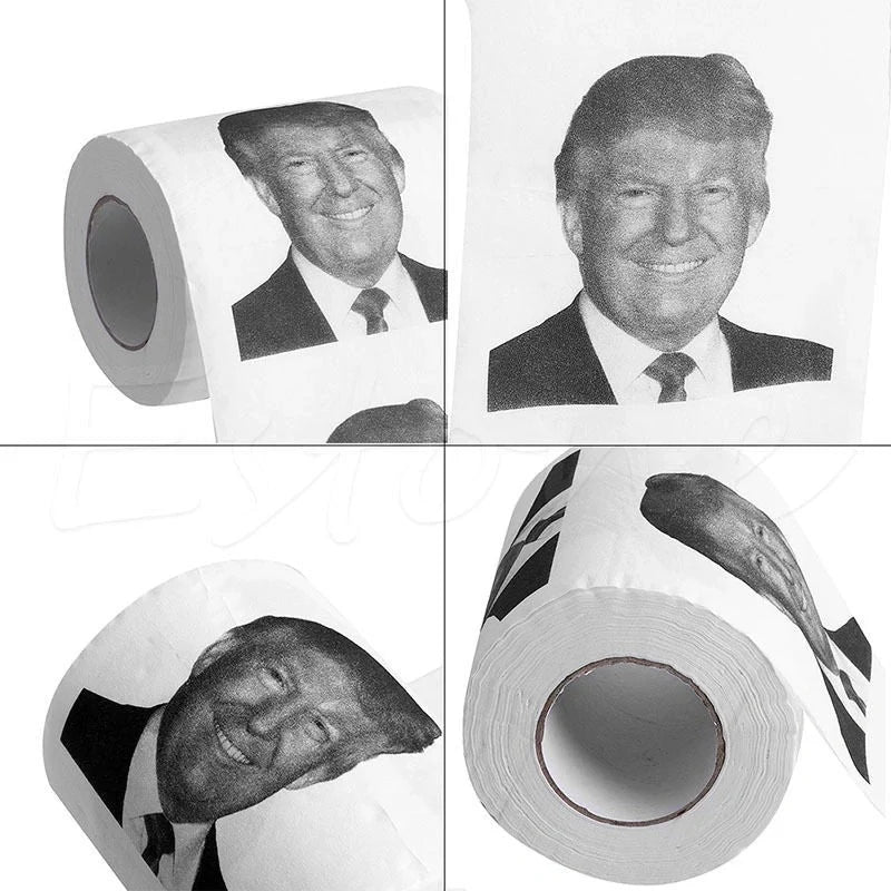 Hillary Donald Trump Roll It toilet paper, 100% wood pulp, 240 knots per roll