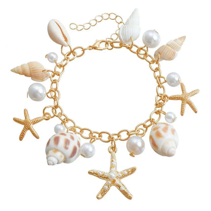 Women's alloy waist chain and matching bracelet with star design for beach jewellery