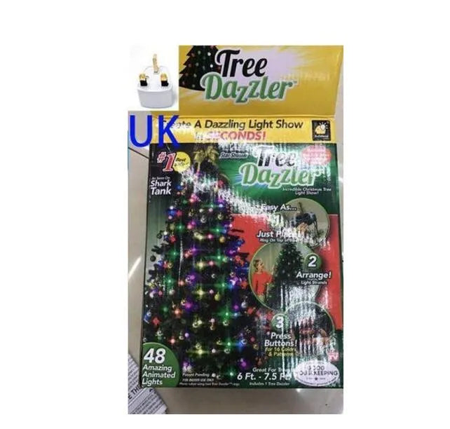 64 LED bead Christmas tree light string on a 1.8-metre wire with button control for dimming and colour changes