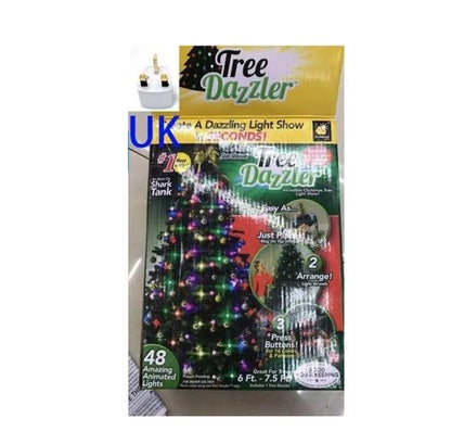 64 LED bead Christmas tree light string on a 1.8-metre wire with button control for dimming and colour changes