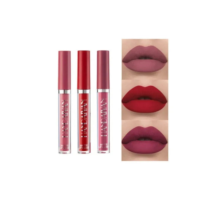 HANDAIYAN matte non-stick cup liquid lipstick tube in 2.5ml size, shown in one of 12 available colour styles.