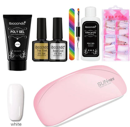 100-piece scaled nail crystal set with painless extension glue in six colours