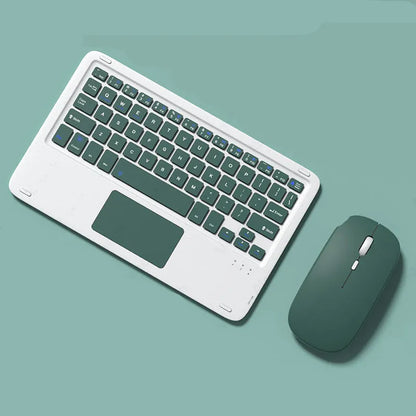 Wireless Bluetooth keyboard and mouse combo kit in pink with charging cable