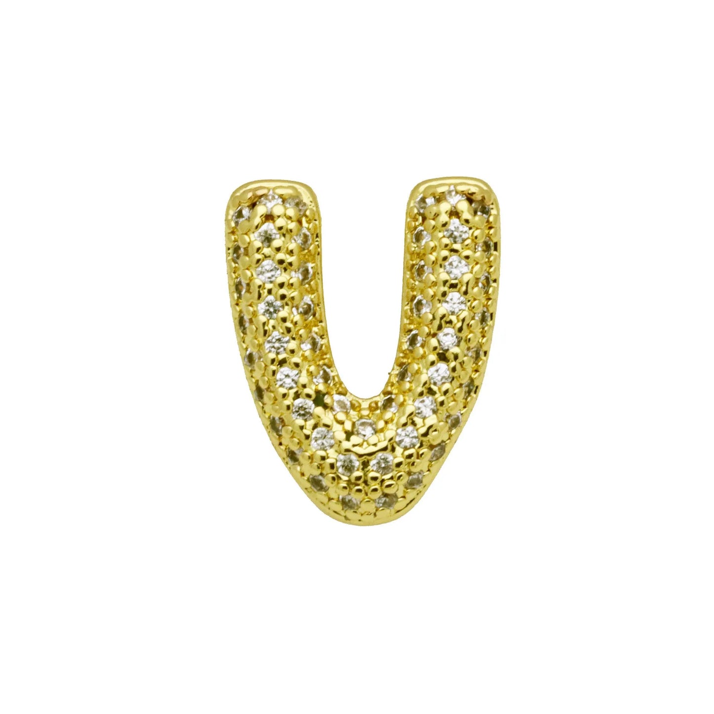 Retro copper bracelet with a letter 'A' charm featuring micro inlaid zircon, shown in a gold finish.