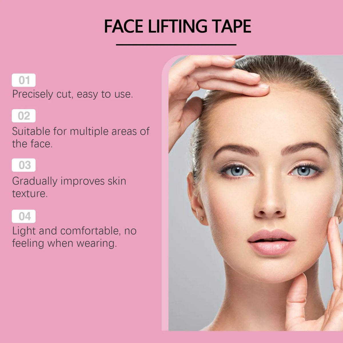 Roll of transparent hydrogel facial anti wrinkle lifting tape for forehead and brow application