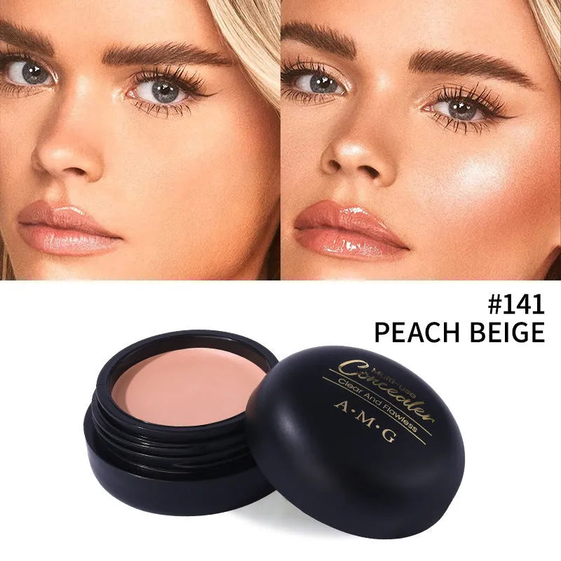 Waterproof sweat-proof concealer pen in 12g tube with four shade options including cool ivory and almond