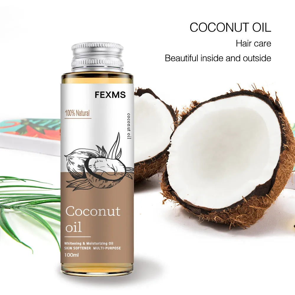 100ml massage body care essential oil bottle for universal skin types, available in coconut, castor, jojoba, olive, and nuts oil variants