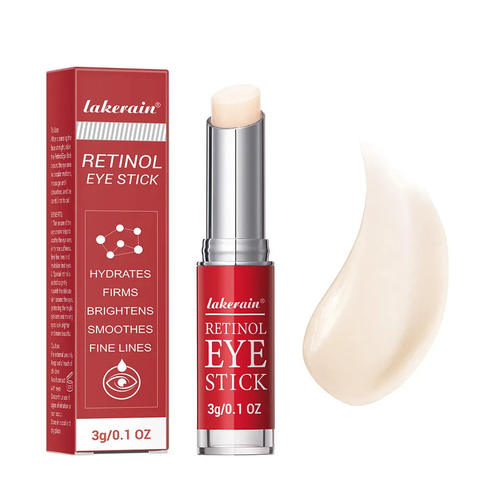 Retinol eye cream stick in packaging, net content 3g, for wrinkles and dark circles.