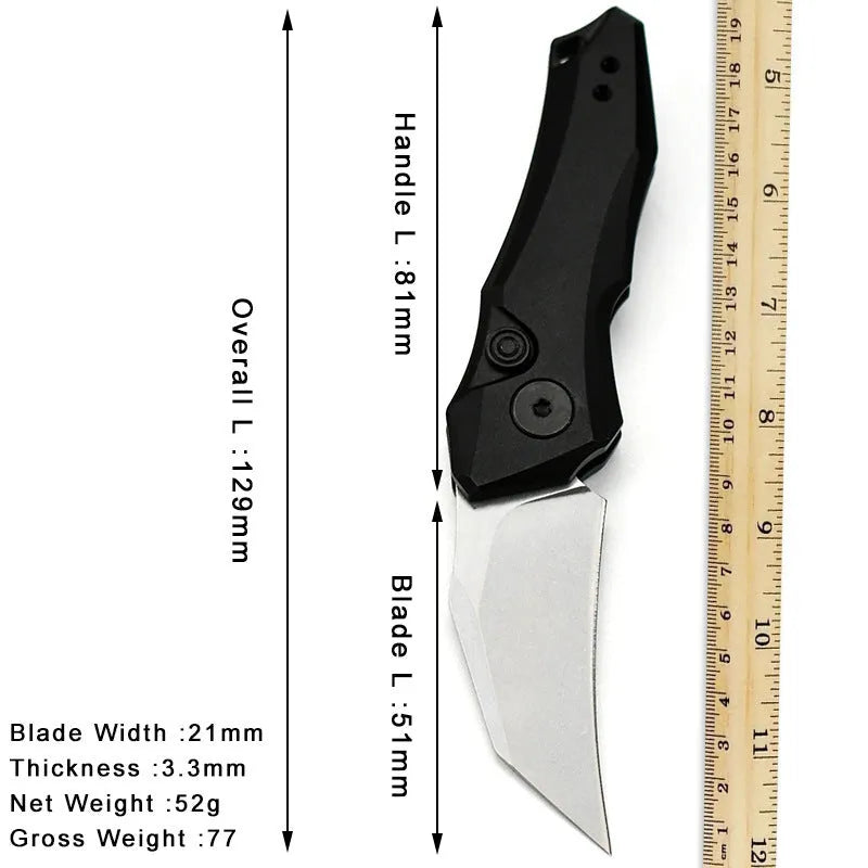 Outdoor folding pocket knife with metal blade showing black colour option