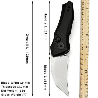 Outdoor folding pocket knife with metal blade showing black colour option