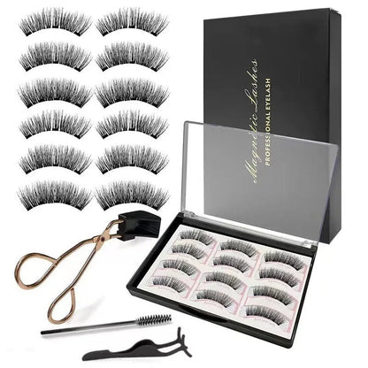 Magnetic suction false eyelashes with integrated soap holder, glue-free artificial fibre, 50g set, 75x75x25mm