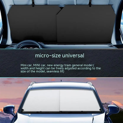 Automatic retractable car sunshade for front windshield thermal insulation in Oxford cloth material