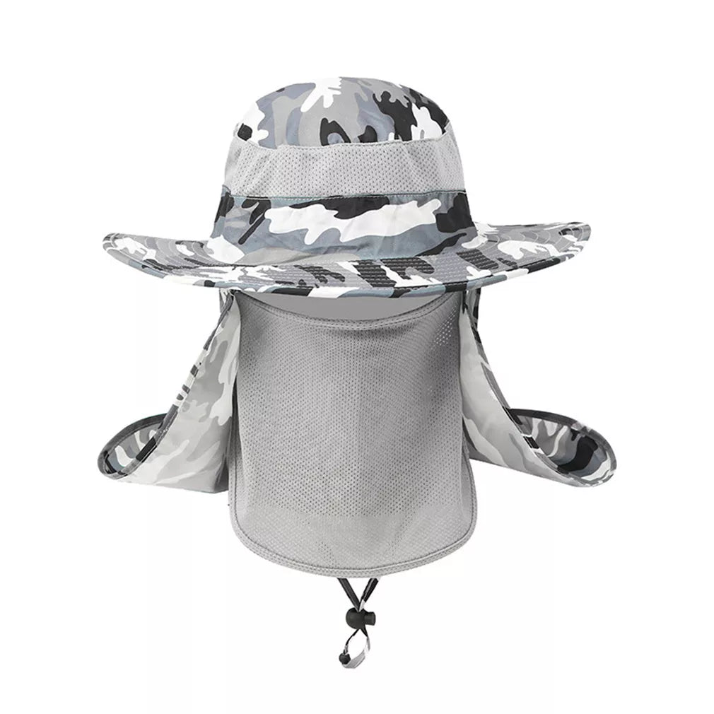 Fisherman's hat with wide brim for sun, water, and UV protection in various colours