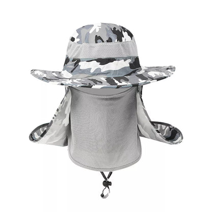 Fisherman's hat with wide brim for sun, water, and UV protection in various colours