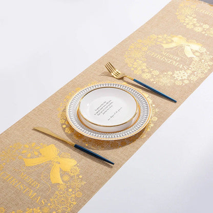 Christmas Elk Snowman Table Runner for festive holiday decor