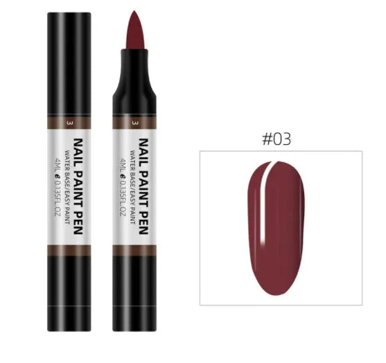 24 colour water-based nail polish painting pens for 3D nail art and flower designs