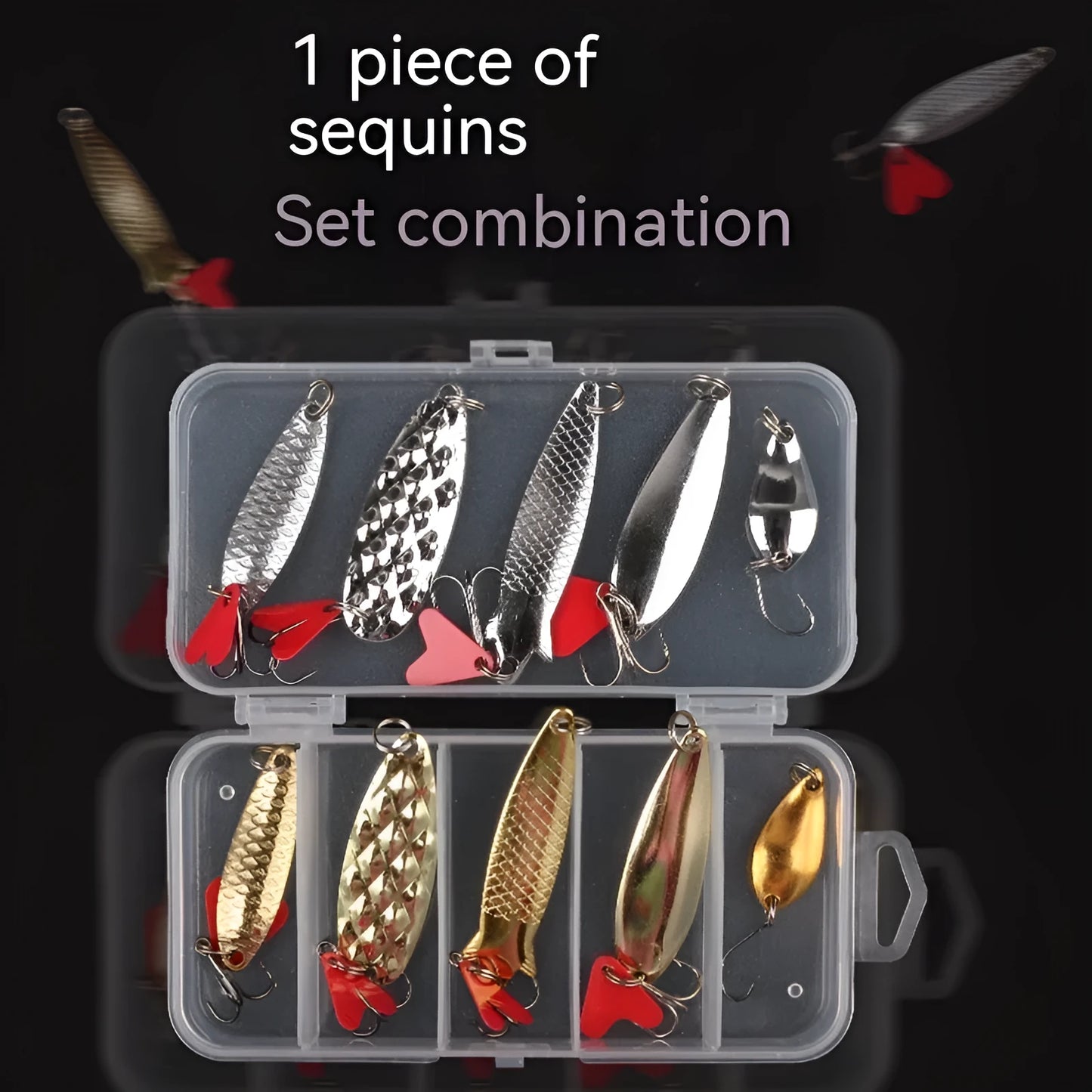 Metal pineapple sequin box fishing lure accessories in gold and silver for fly tying