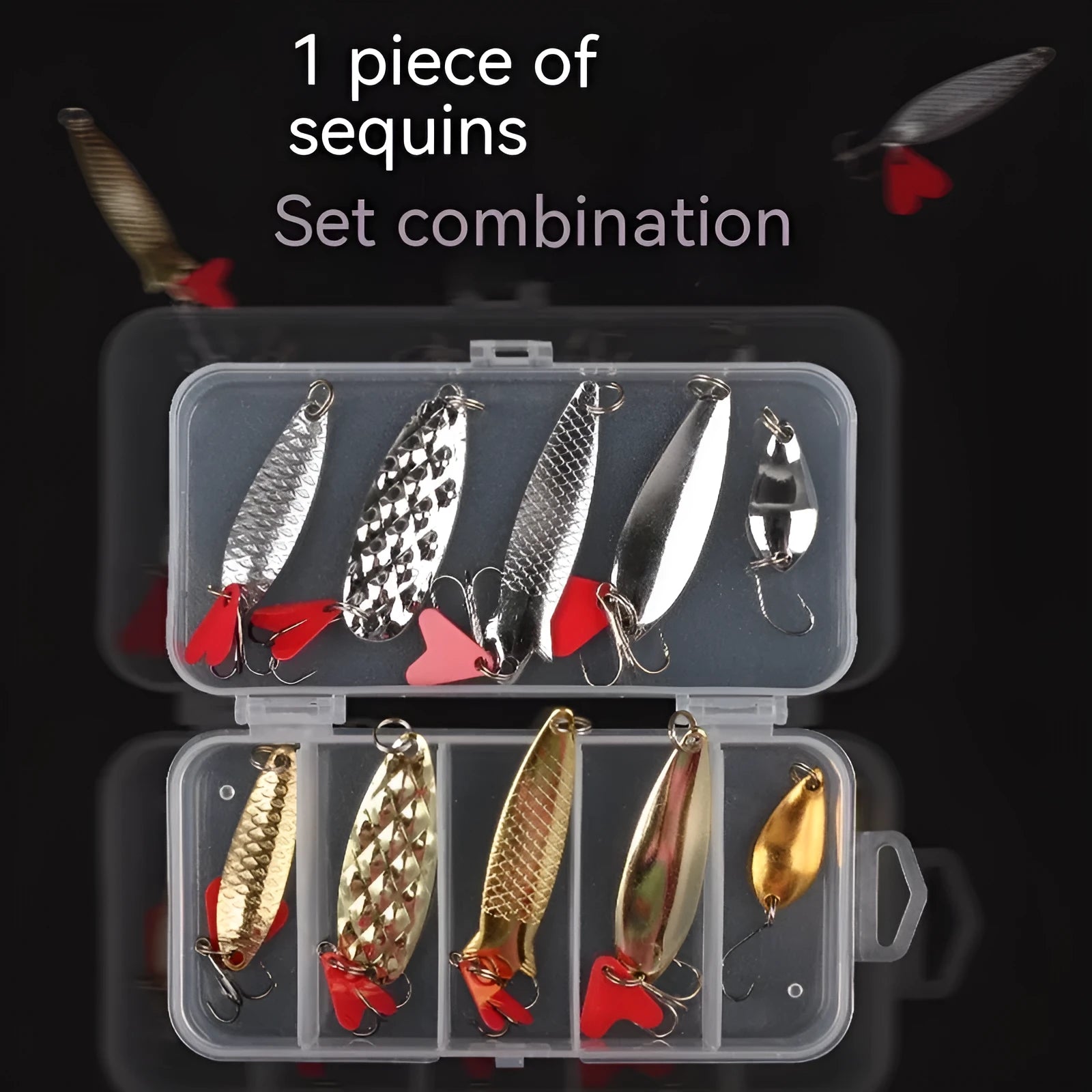 Metal pineapple sequin box fishing lure accessories in gold and silver for fly tying
