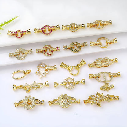 Small 18K gold colour electroplated necklace buckle for DIY jewellery making