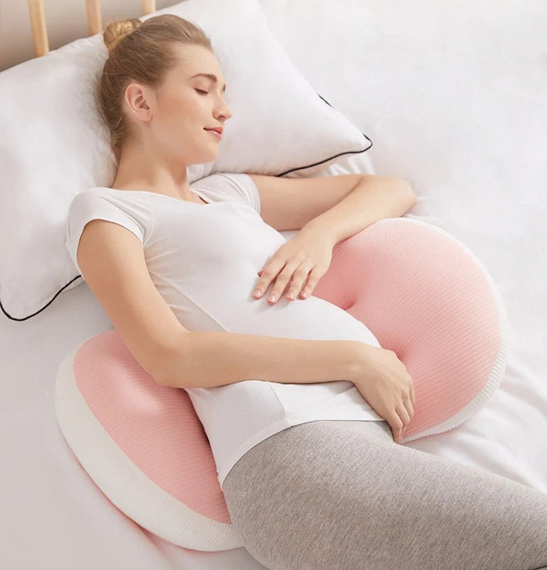 U-Shape Pregnancy Pillow in Pink Grey, Pink White, and Blue White options