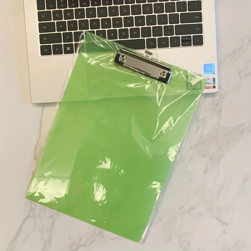 A4 Plate Holder Transparent Plate Writing Board Pad with Metal Flat Clip - A4 and A5 Size PP Office Folder for Drawing and Document Presentation