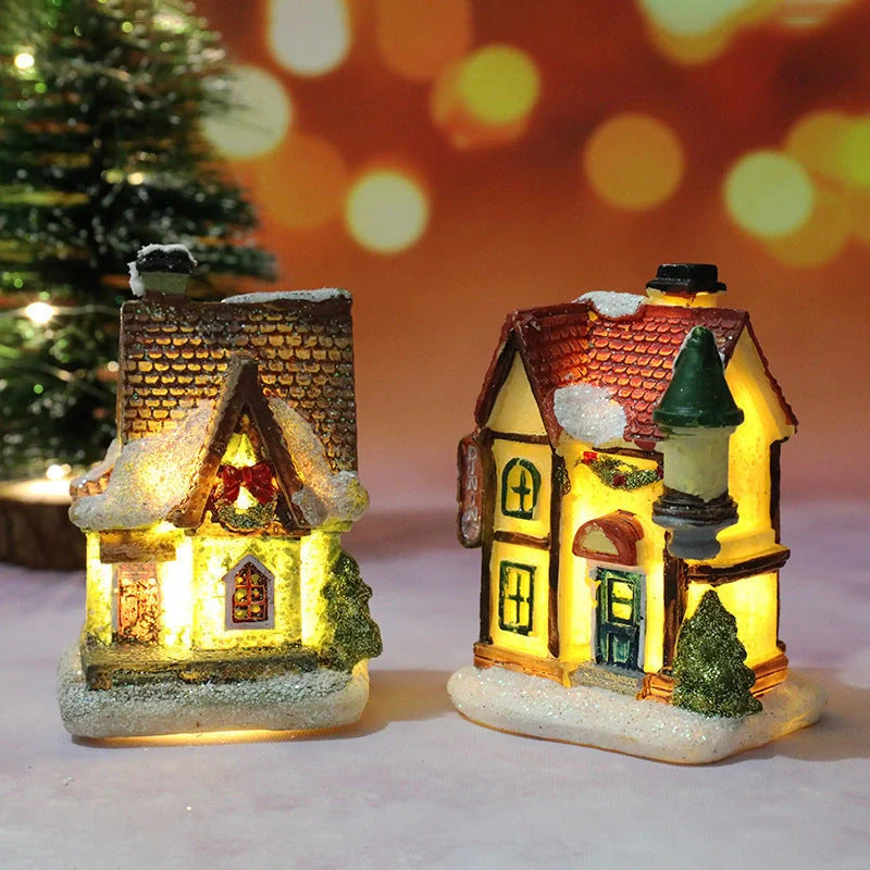 Christmas Decorations Micro Landscape Resin House with intricate design, 4cm * 6.5cm * 9cm