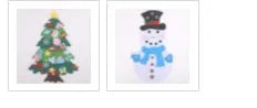 3D layered DIY felt Christmas tree with 32 decorations including Santa, reindeer, snowman, and stockings