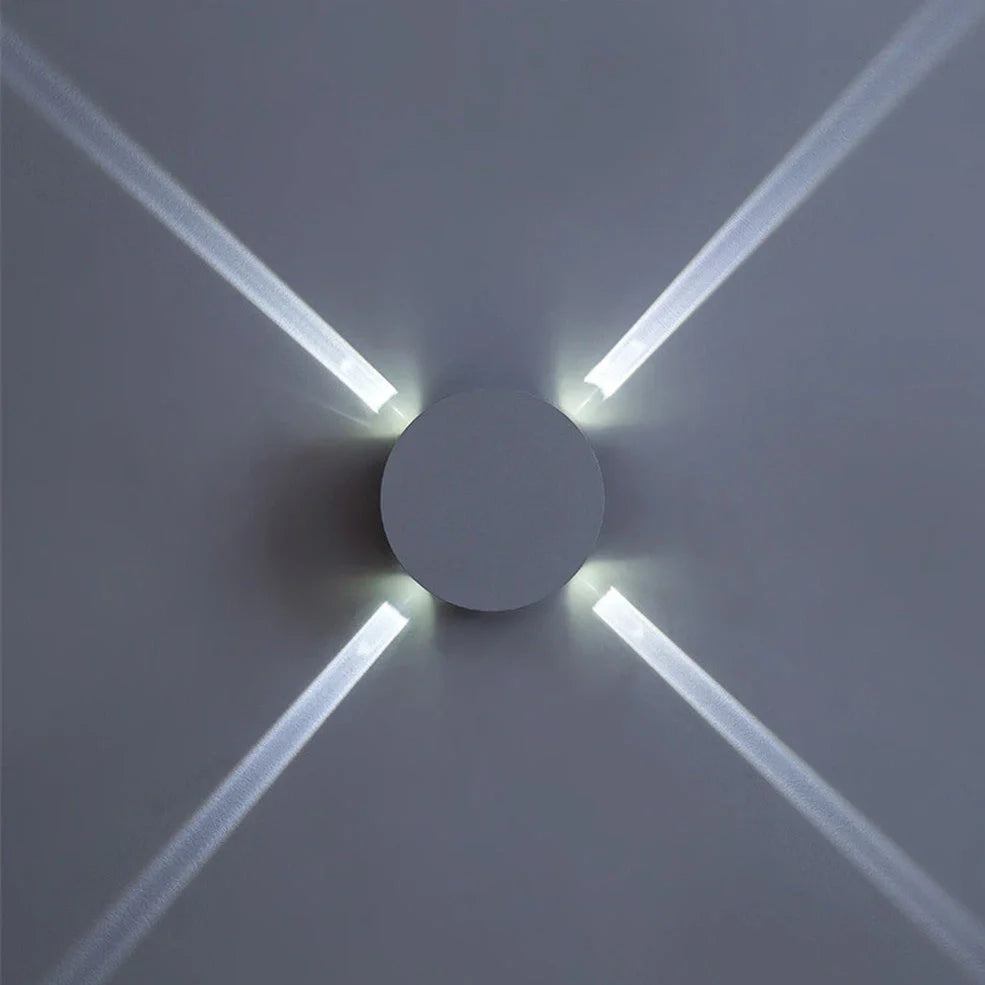 Cross-shaped decorative lamp with 14cm dimensions and iron construction providing LED illumination