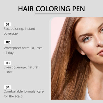 Instant hair dyeing and makeup pen in black and brown colours showing 5.53 cm width and 9.75 cm height