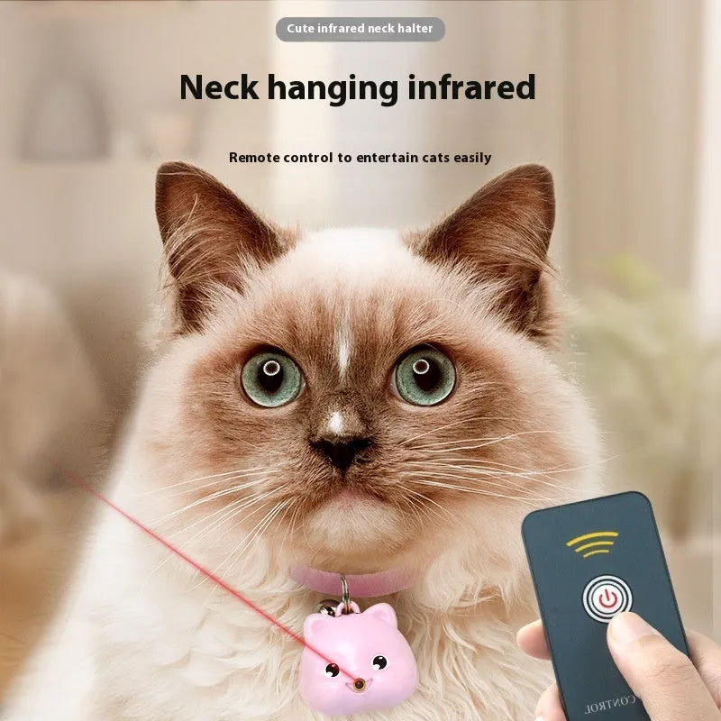 Rechargeable remote control cat halter collar with infrared sling coil and adjustable strap