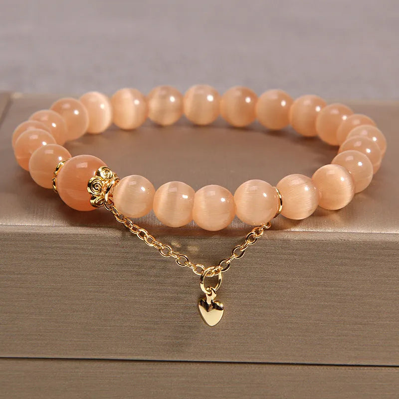 Korean-style multi-layer crystal bracelet for women with natural garnet and various gemstone pendants
