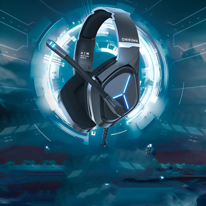 Black head-mounted PS4 gaming headset with 3.5mm straight plug, 2.2m cable, and 50mm speakers