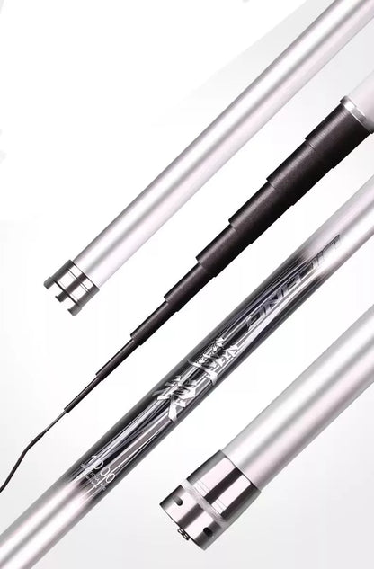 Super Light Nest Fishing Rod in silver and gold, lengths 8-15 meters