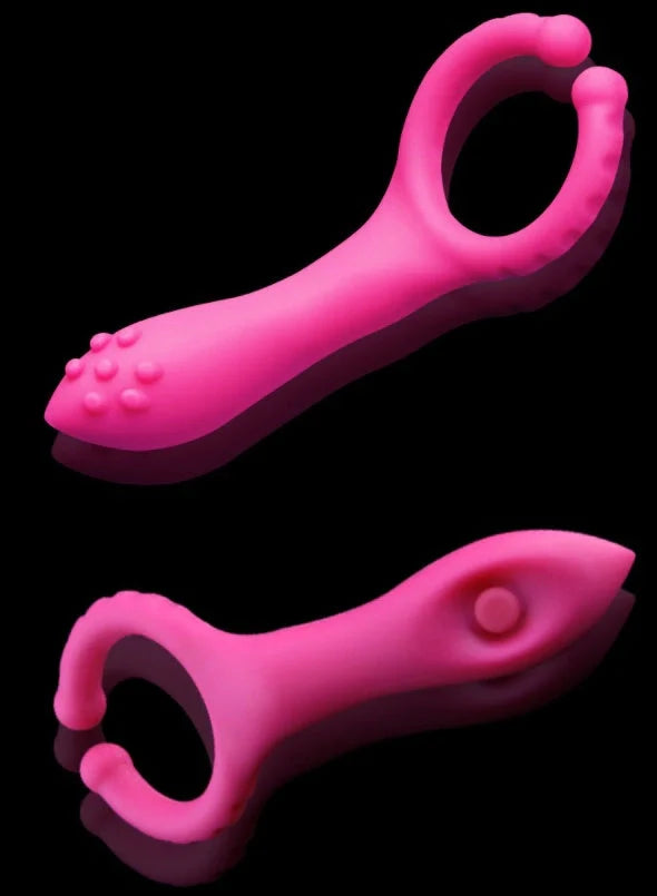 Electric G-point vibrator masturbation stick in rose red with silicone body