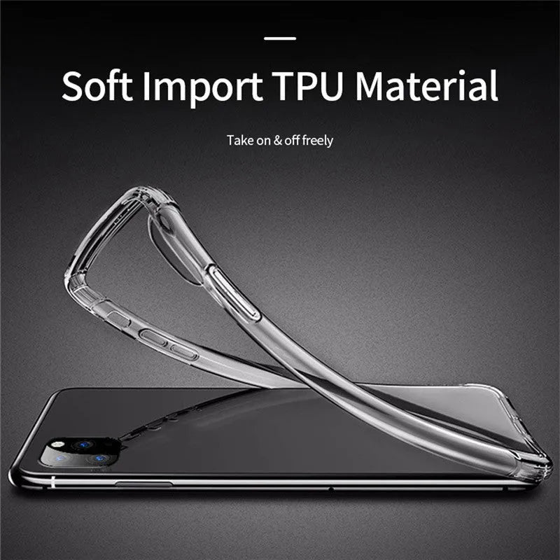 Transparent ultra-thin TPU phone case for iPhone back cover with shatter-resistant design