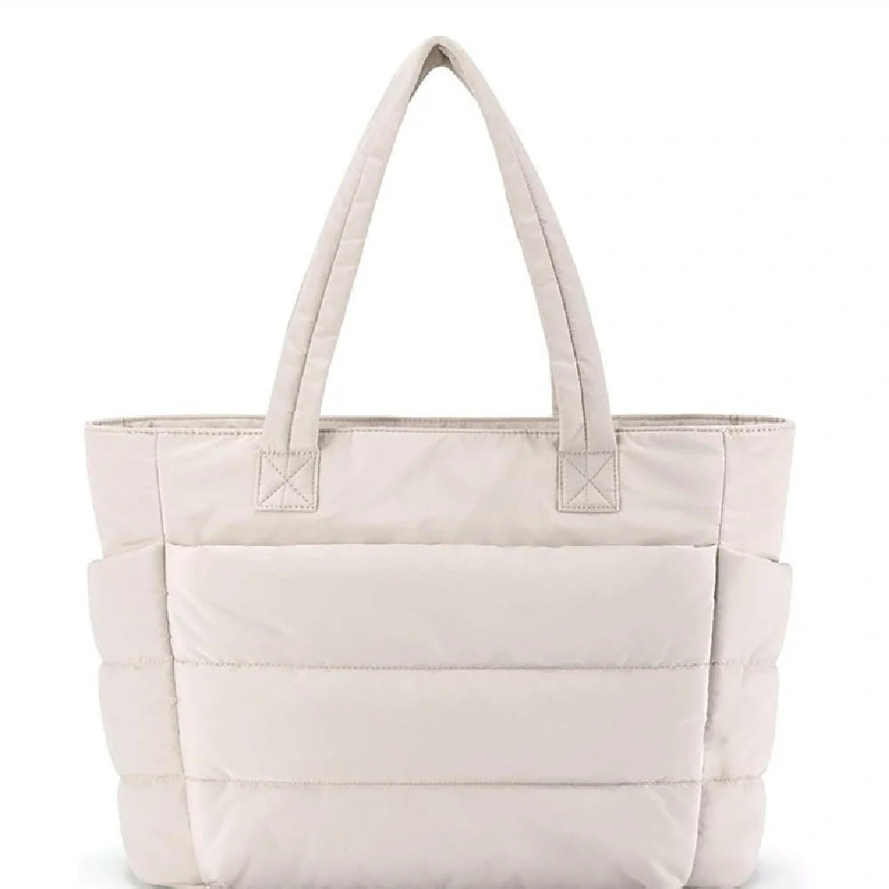 Women's large cotton handbag with zipper in multiple colours