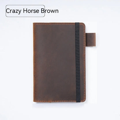 Handmade cowhide notebook with wood-free paper in traditional 9x14cm format