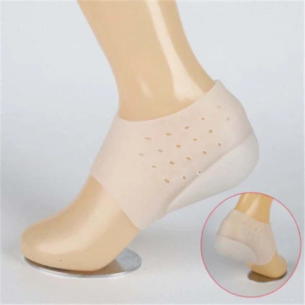Discreet silicone heel height booster insoles in various colours and sizes for men and women